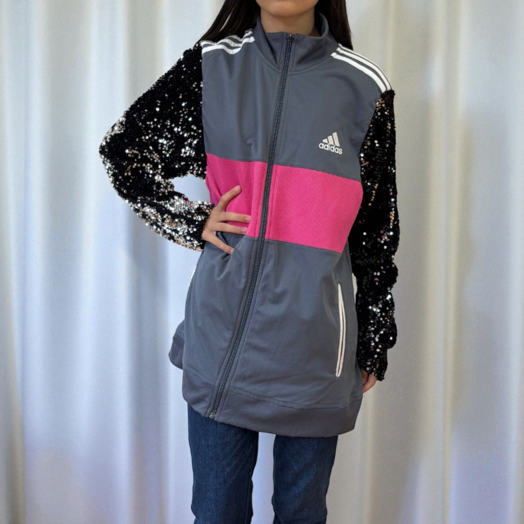 #22 Veste de sur-vêtement Adidas à manches paillettes