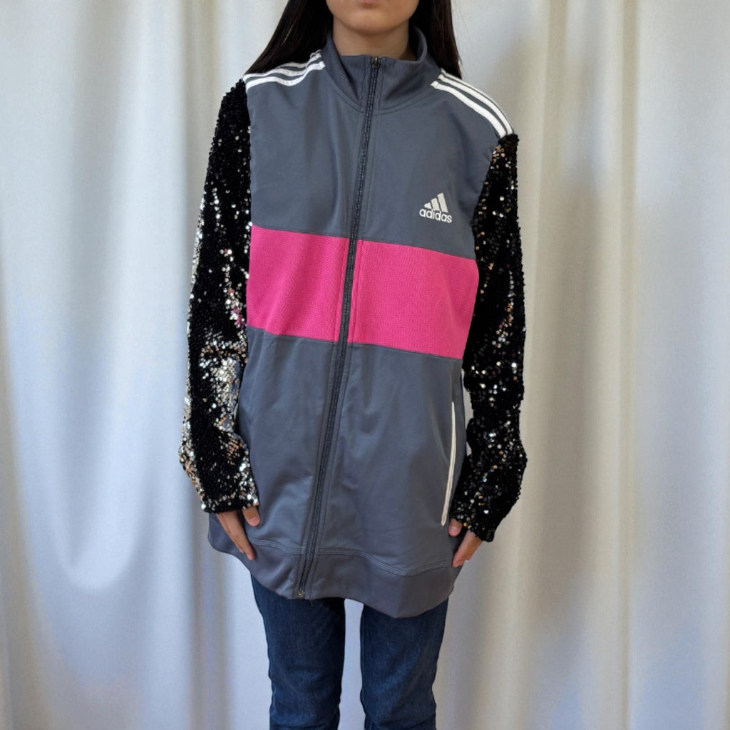#22 Veste de sur-vêtement Adidas à manches paillettes