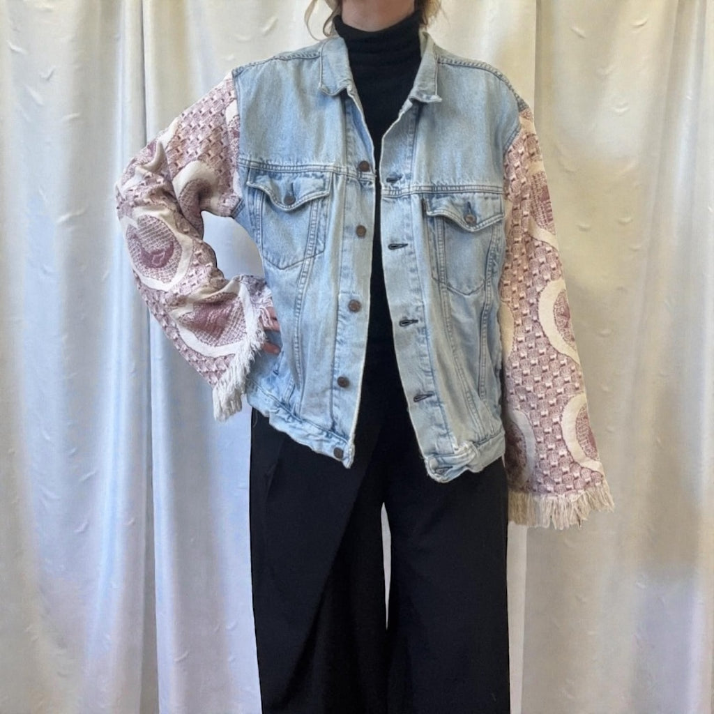 #76 Veste en jean avec manches couvertures