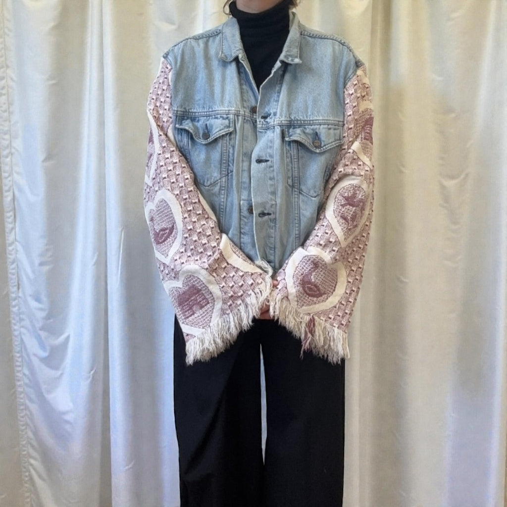 #76 Veste en jean avec manches couvertures
