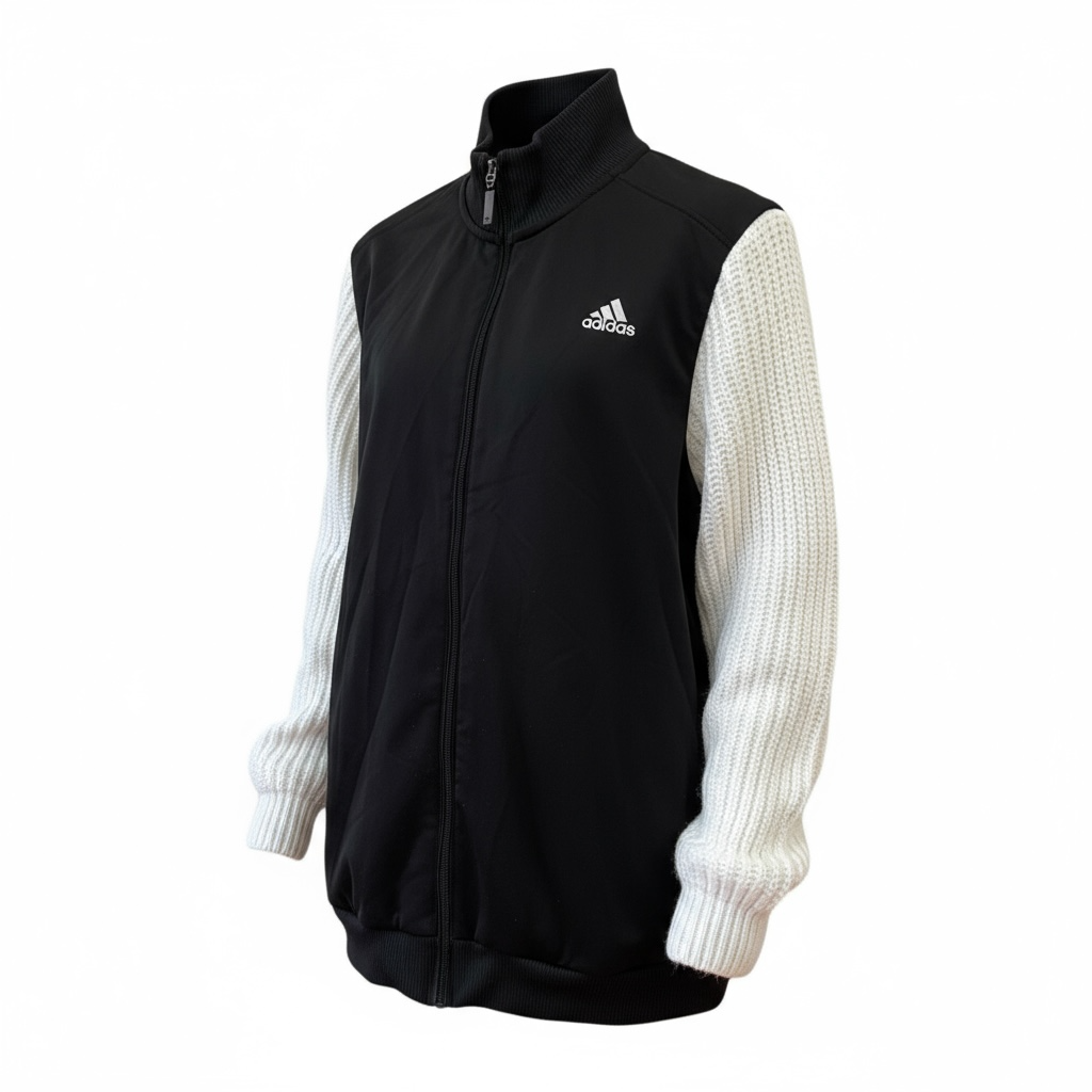 #11 Veste de sur-vêtement Adidas noire à manches pull