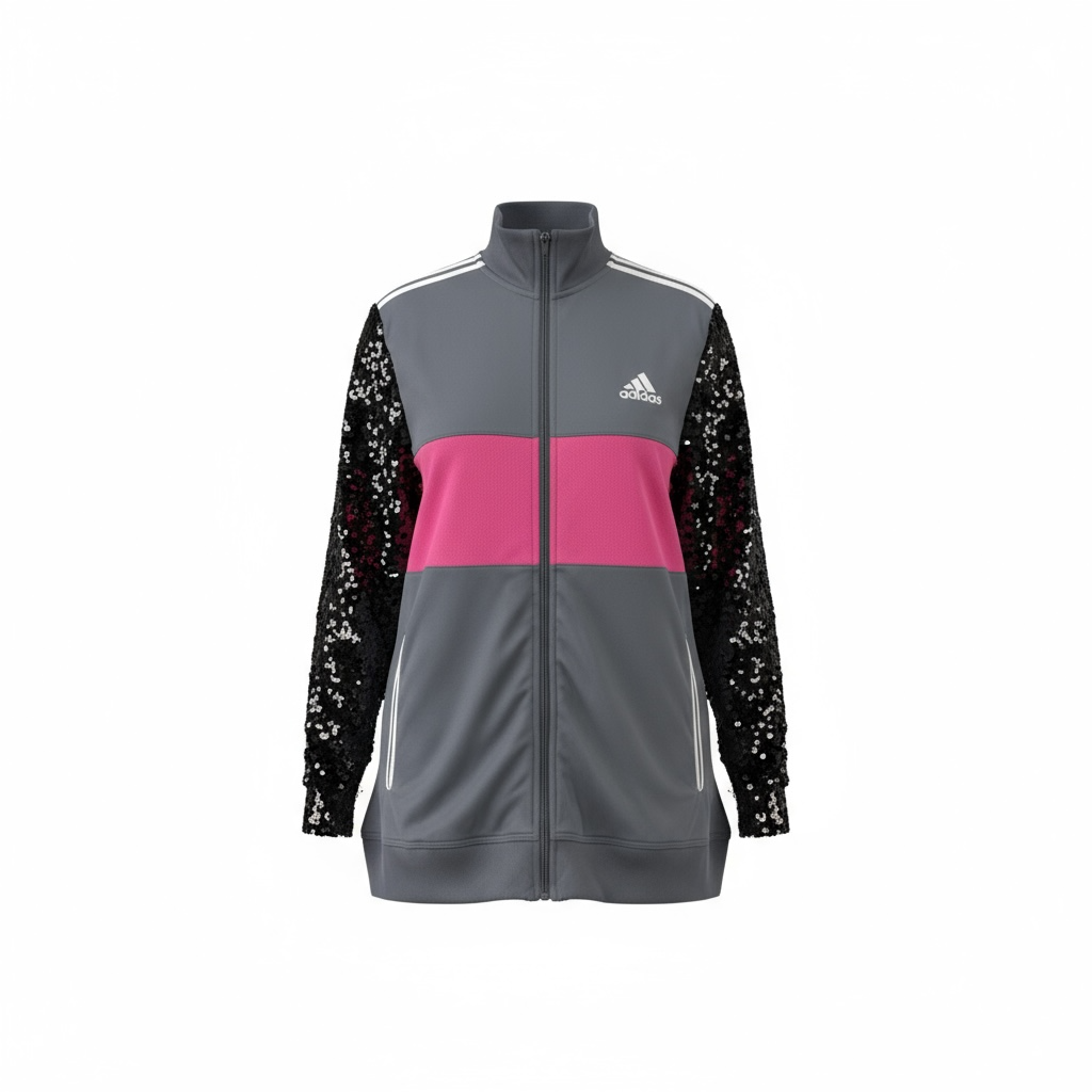 #22 Veste de sur-vêtement Adidas à manches paillettes